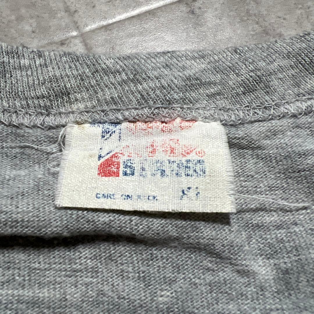 80s illinois フットボールT XL グレー USA製