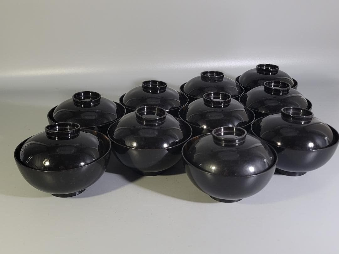 雲蒔絵 吸物碗 十客 平安堂製 共箱 美品 時代物