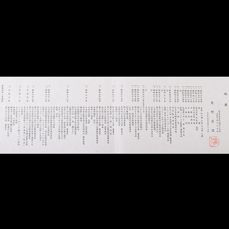 輪島塗　角野岩次作　沈金蒔絵　「昇陽松」　飾額　共箱　C　8660A