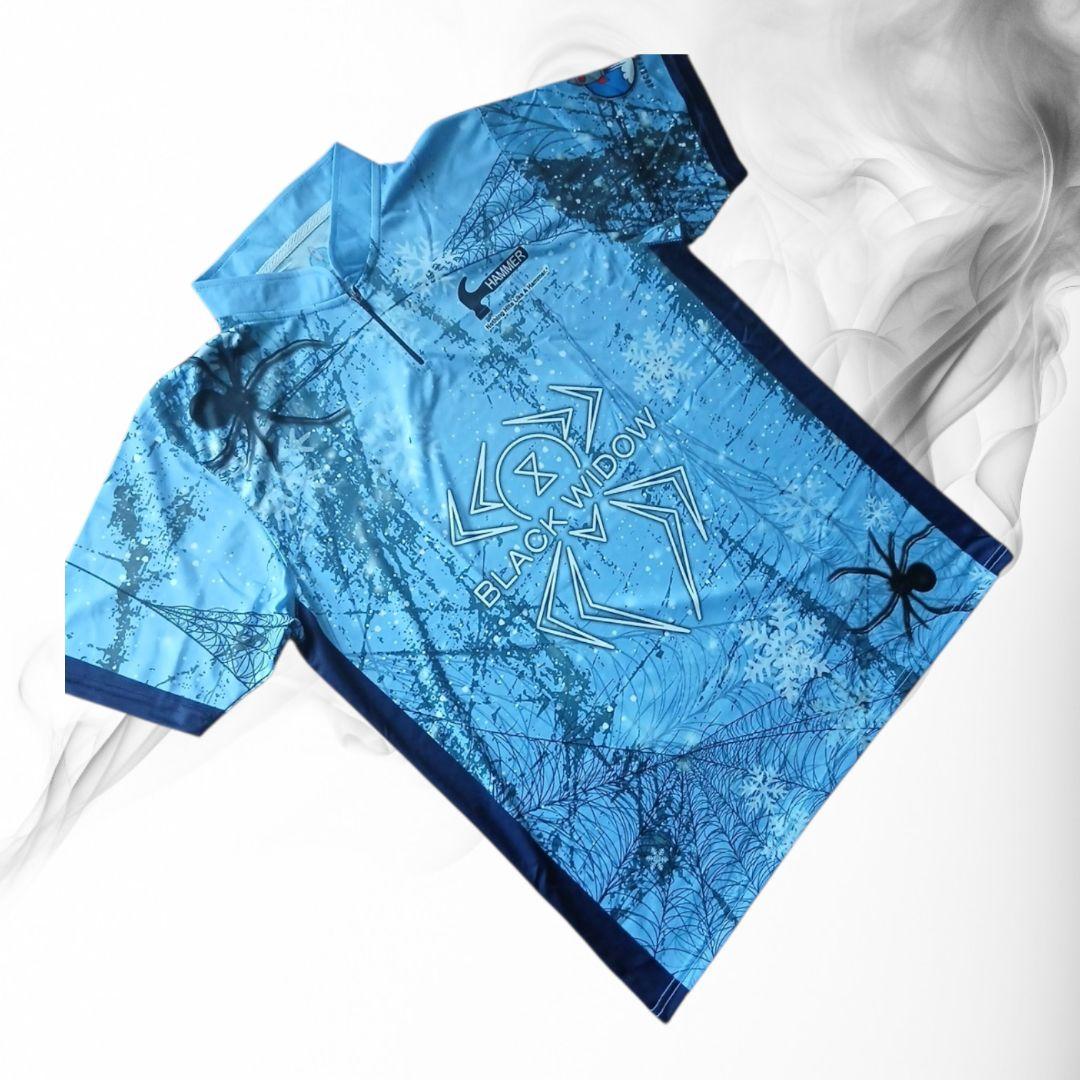 ✨新品✨ボウリングウェア　【XL】　ブラックウィドー　ハンマー　ブルー　蜘蛛　雪