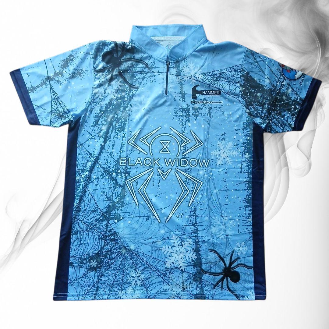 ✨新品✨ボウリングウェア　【XL】　ブラックウィドー　ハンマー　ブルー　蜘蛛　雪