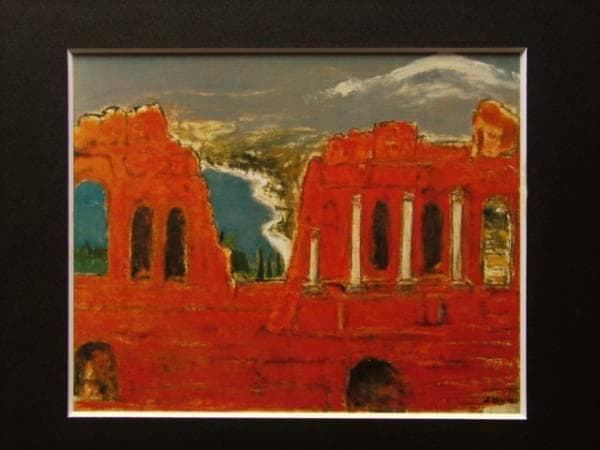 三岸節子、「タオルミナのテアトルより」、厳選、希少画集・額装画、人気作品