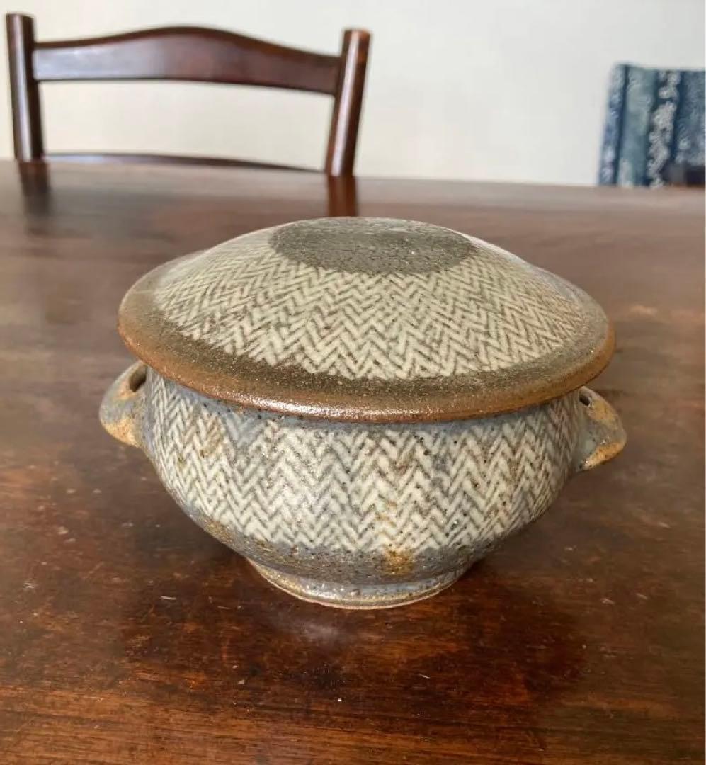 人間国宝　島岡達三　地釉縄文象嵌スープセット