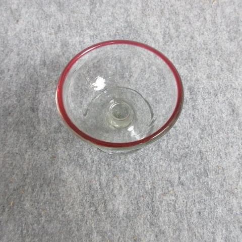赤縁のガラス氷皿 [B28175]