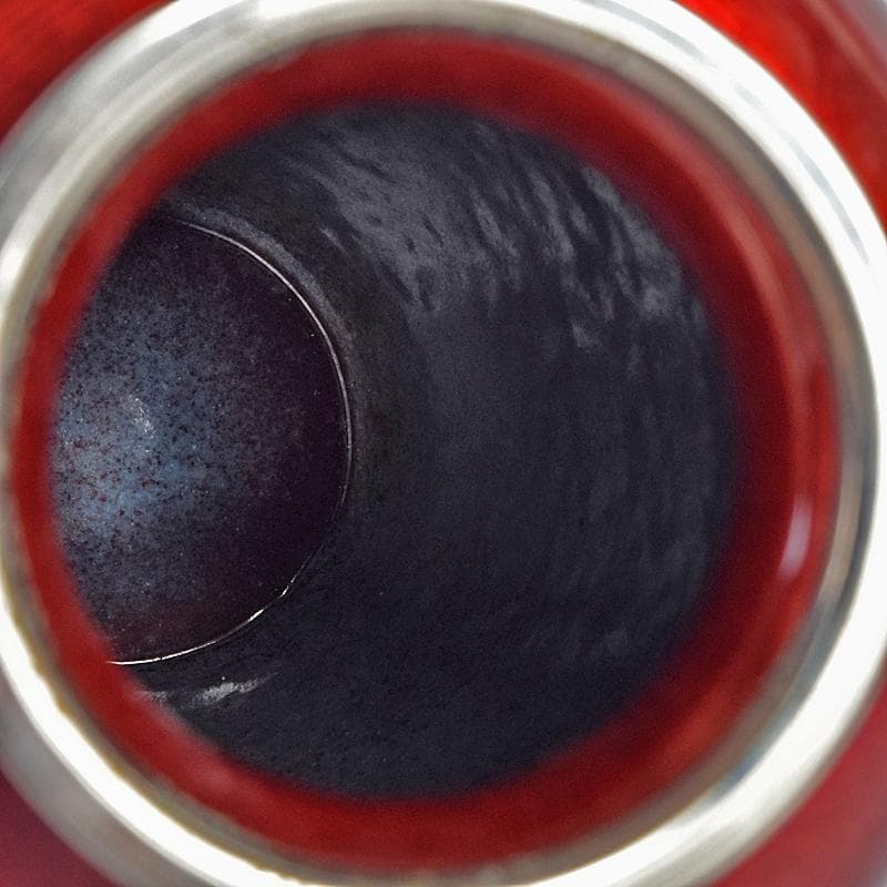 七宝焼　加藤七宝製作所　梅竹文　花瓶　台・箱付　M　R9494