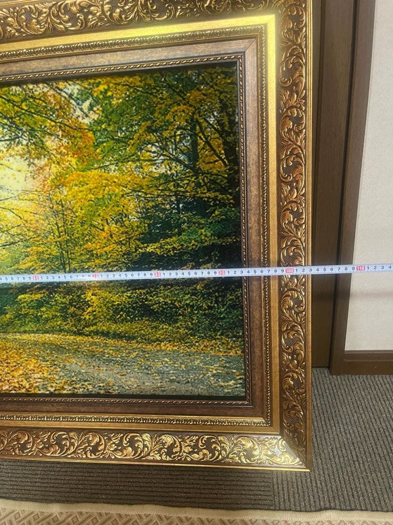 ペルシャ絨毯　絵画絨毯　手織り　タペストリー　横860✖️縦555㎜