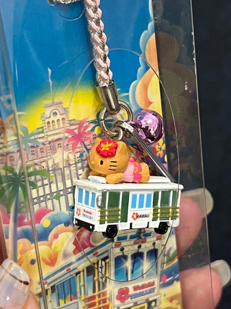 レア 限定 根付け ハローキティ ハワイ ストラップ　日焼けキティ