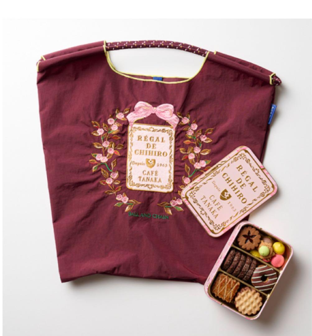 カフェタナカ　阪急限定クッキー缶　ボールアンドチェーンエコバッグセット