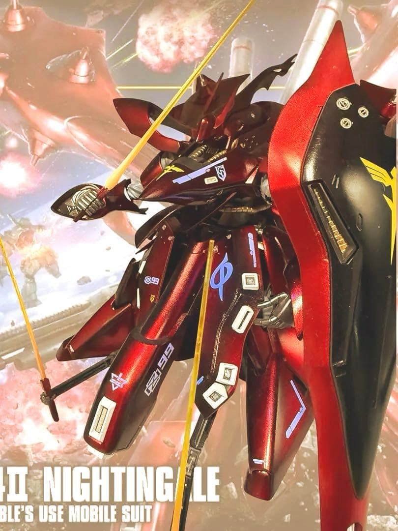 ガンプラ HG ナイチンゲール 完成品 キャンディ塗装 メタルパーツ