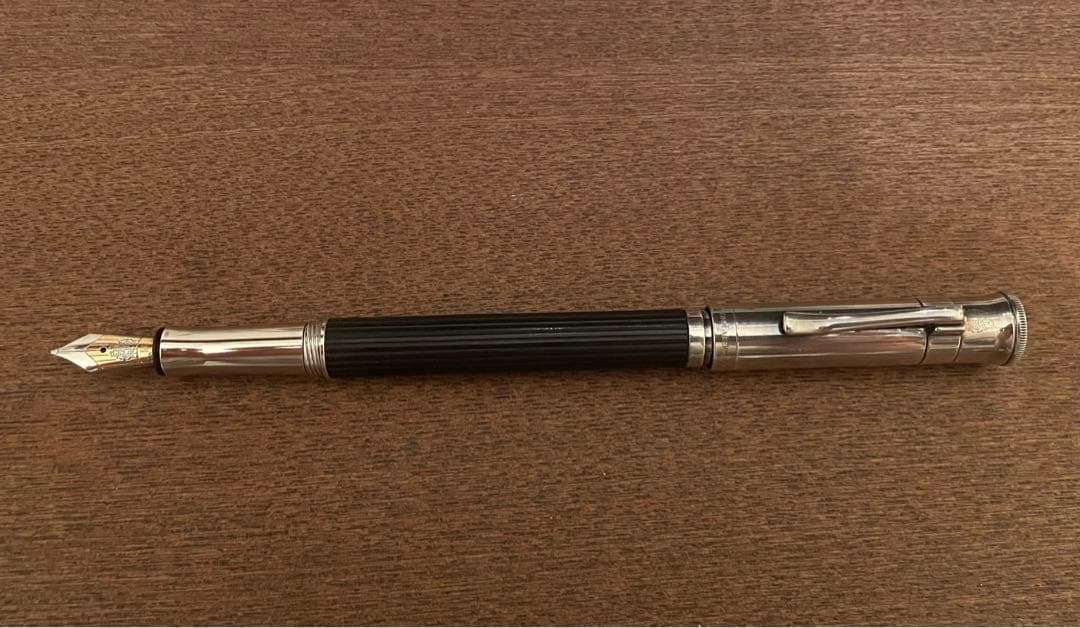 ファーバーカステル 万年筆 クラシック 伯爵 エボニー シルバーコート M