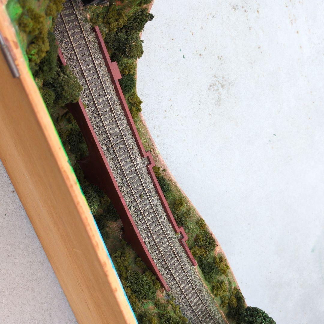 ＨＯゲージ車両展示用ジオラマレンガアーチ橋のある山岳風景（車両は含みません）