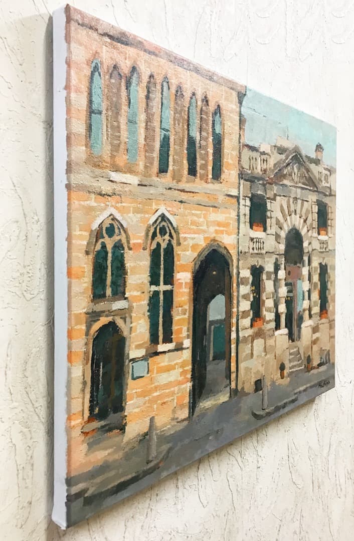 絵画506 油絵/風景/街景/シドニー　/ロックス/建物/P10号