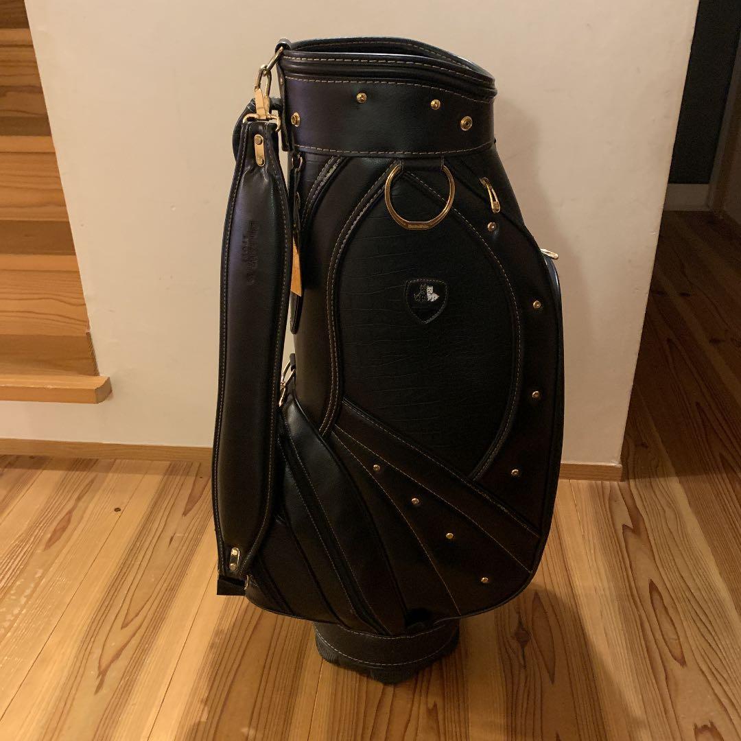 片山プロサイン入り　Black &White sportキャディバック