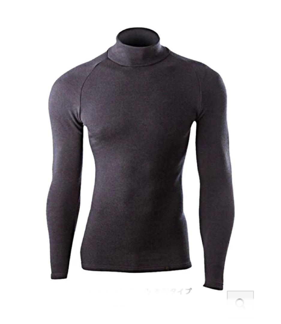 未使用■L■速暖　ヒートラブ ウール　モックネック　ZERO FIT 黒