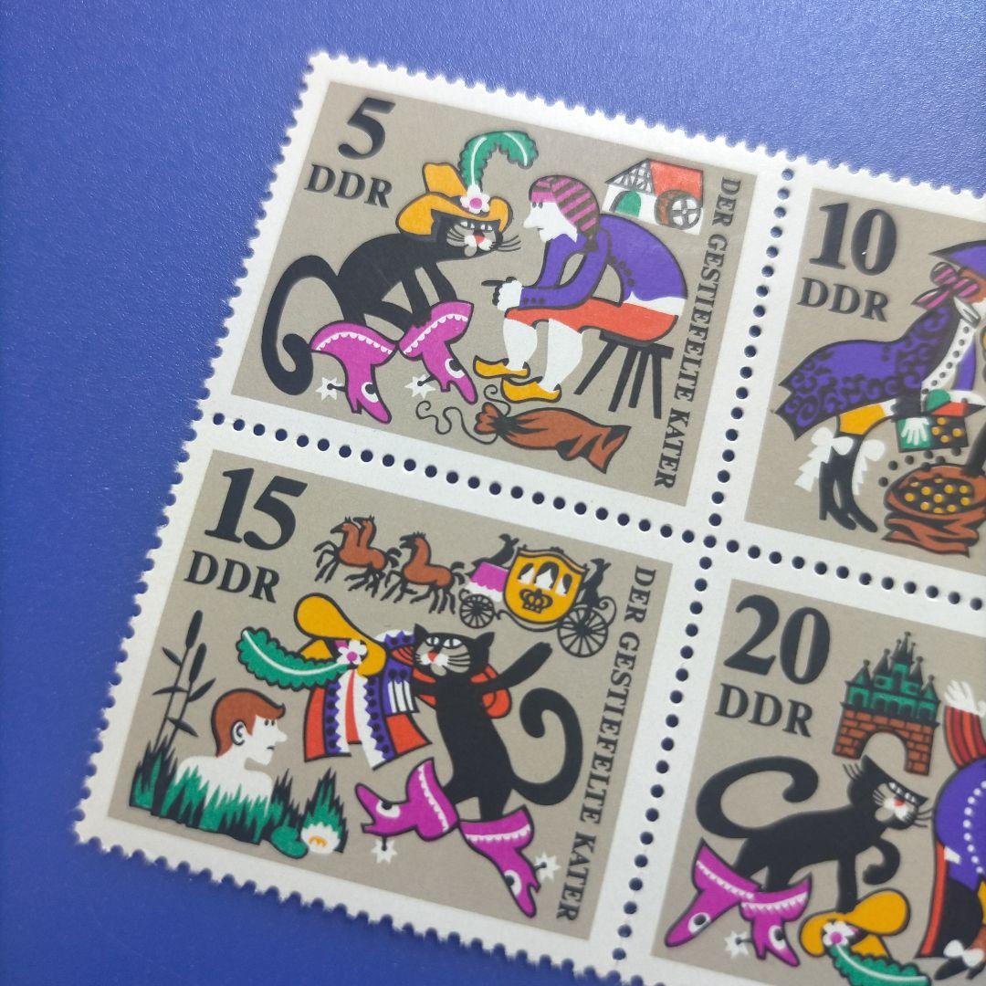 4451 外国切手 ドイツ 1968年 童話 「長靴をはいた猫」田型