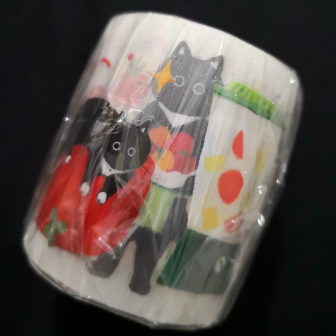 【8472】海外　マステ　5m巻売り　ラメ加工カッティング猫　トマト　野菜