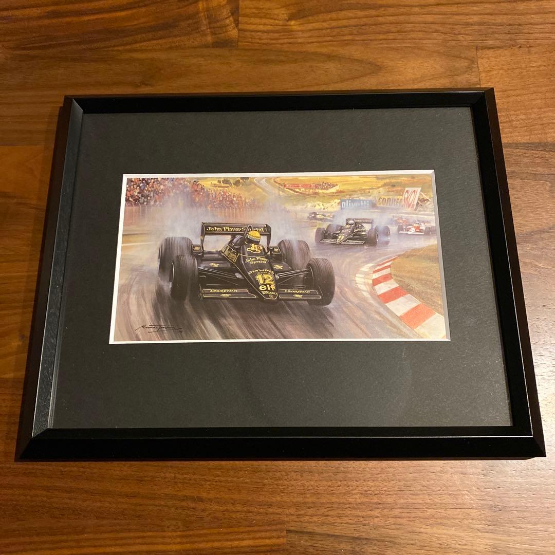 アイルトン・セナ ロータス 97T イラスト 額装品 ／ F1初優勝