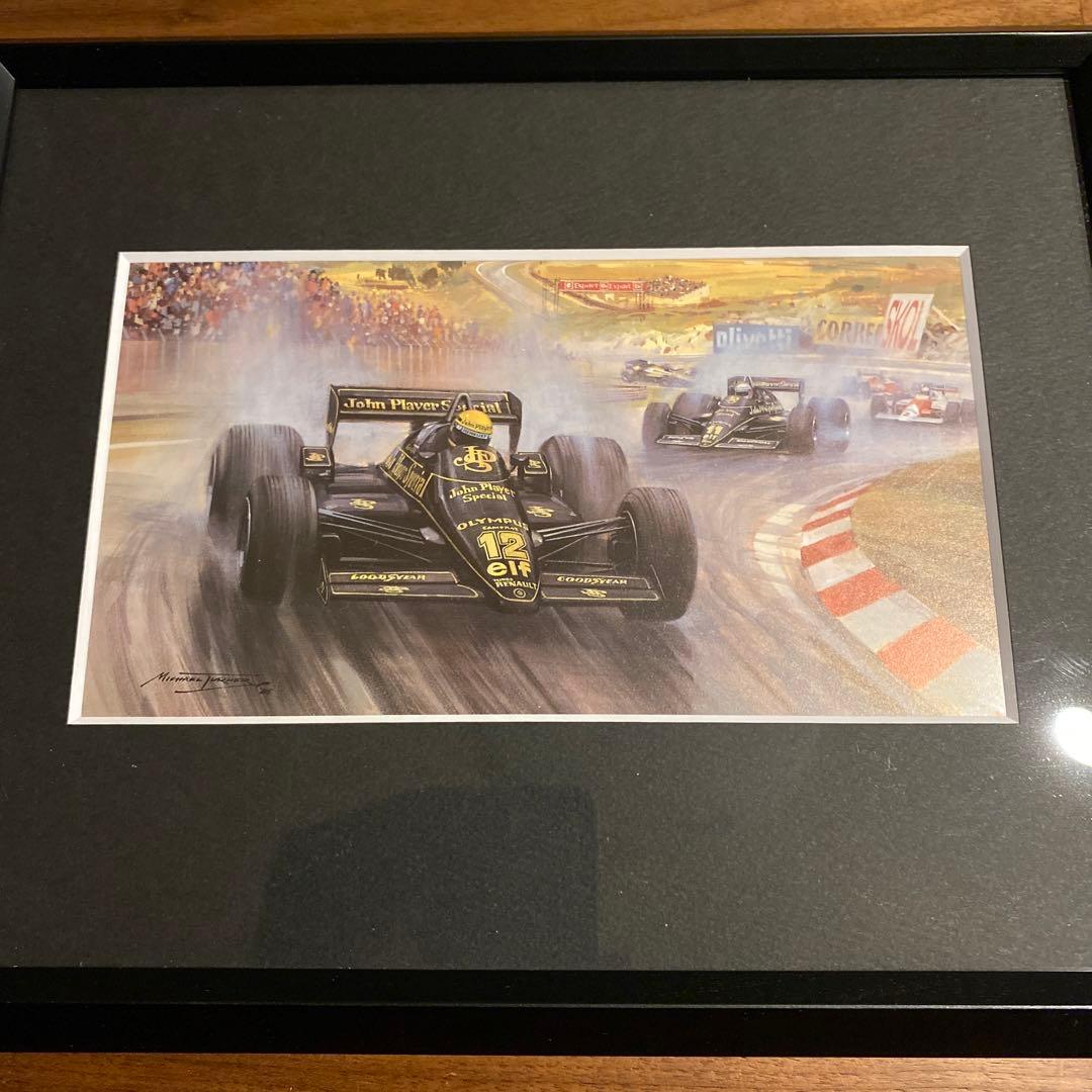 アイルトン・セナ ロータス 97T イラスト 額装品 ／ F1初優勝