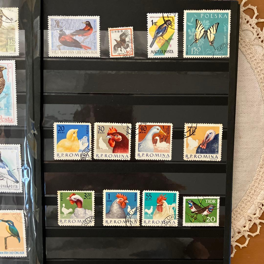 日本、世界の古切手コレクション　古いハガキ３枚　戦前　切手アルバム