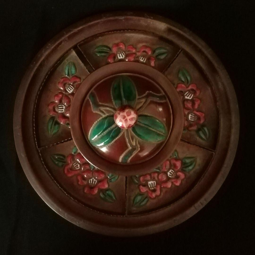 逸品　珍品　安藤七宝A　銅製　槌起七宝　盆　小物入れ　銘々皿　和骨董アンティーク