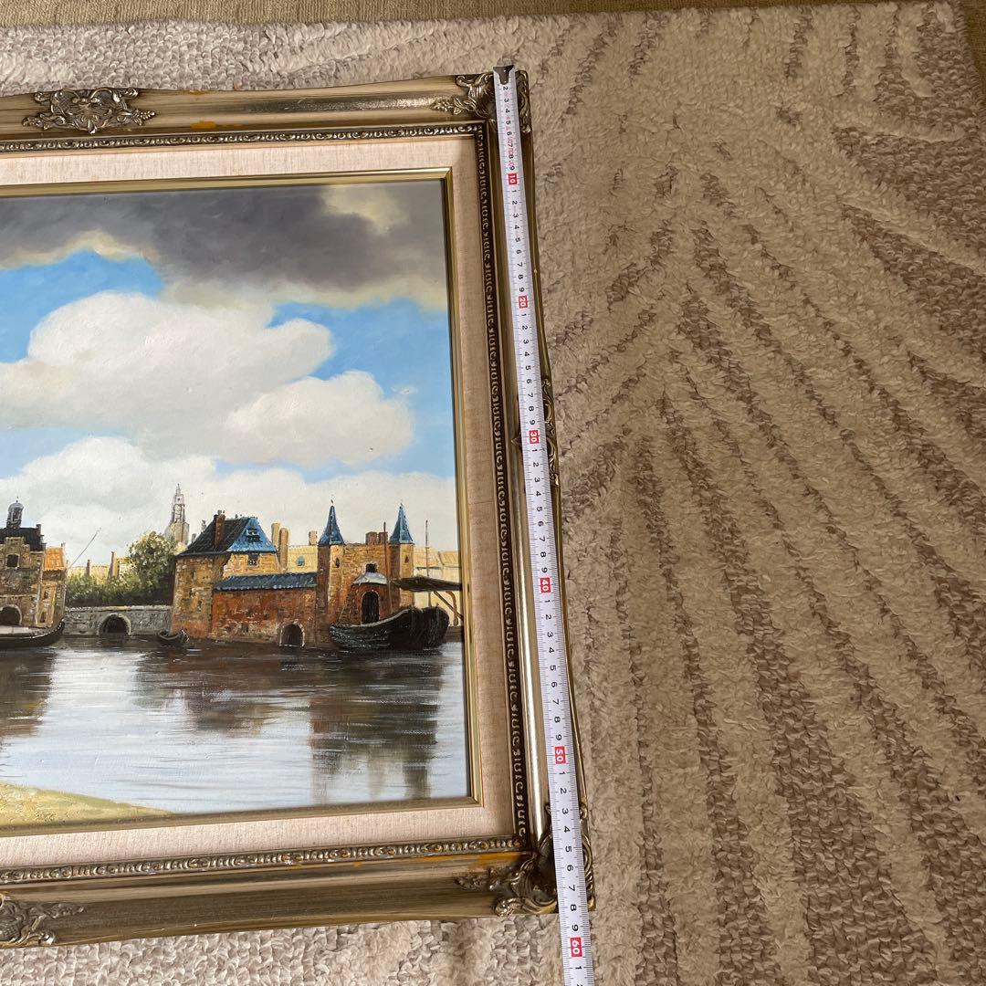 フェルメール　デルフトの眺望複製画　額縁