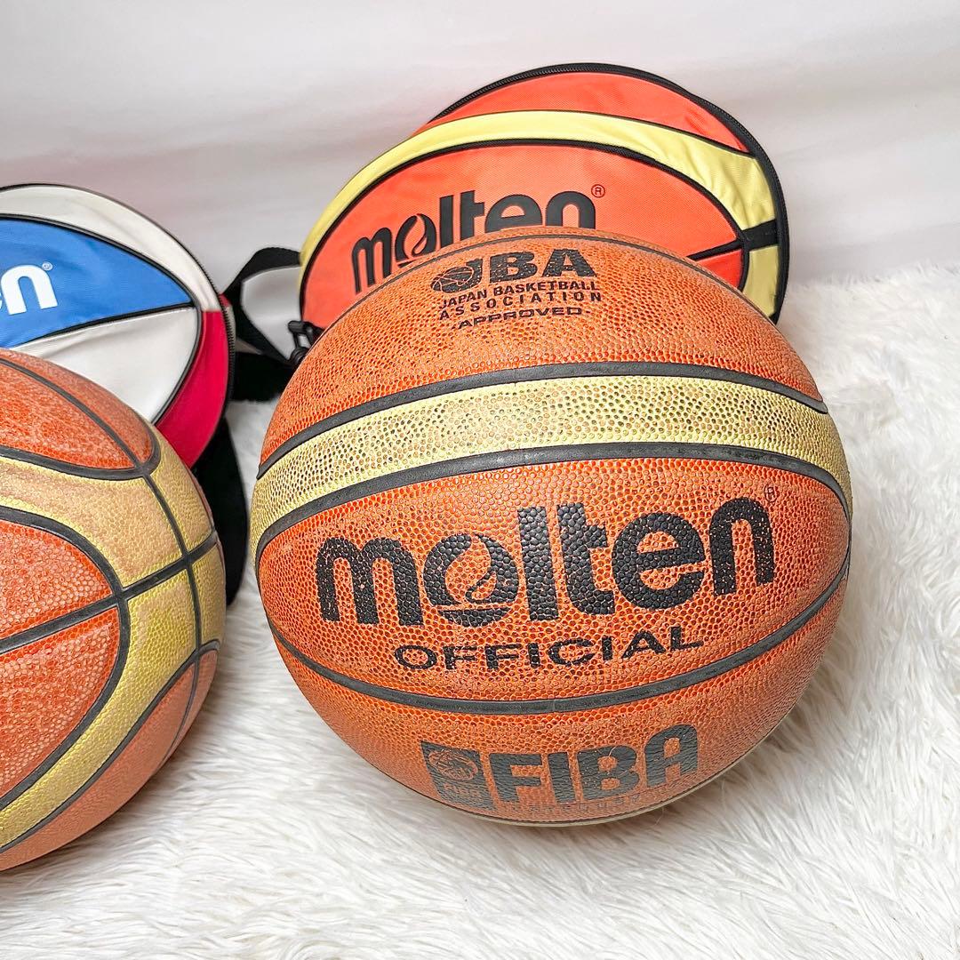 molten GL7 GL6 天然皮革 FIBA公認 JBA検定わ2球 カバー付