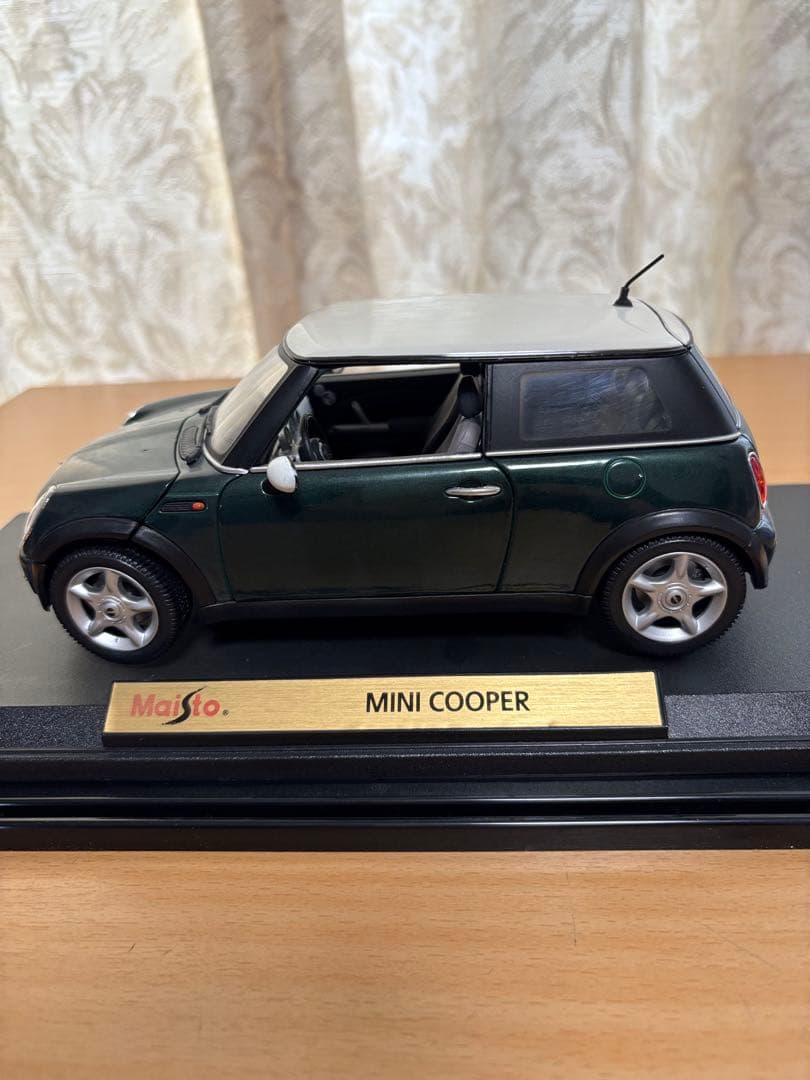 1/18Maisto MINI COOPER 深緑ダークグリーン×白屋根USED