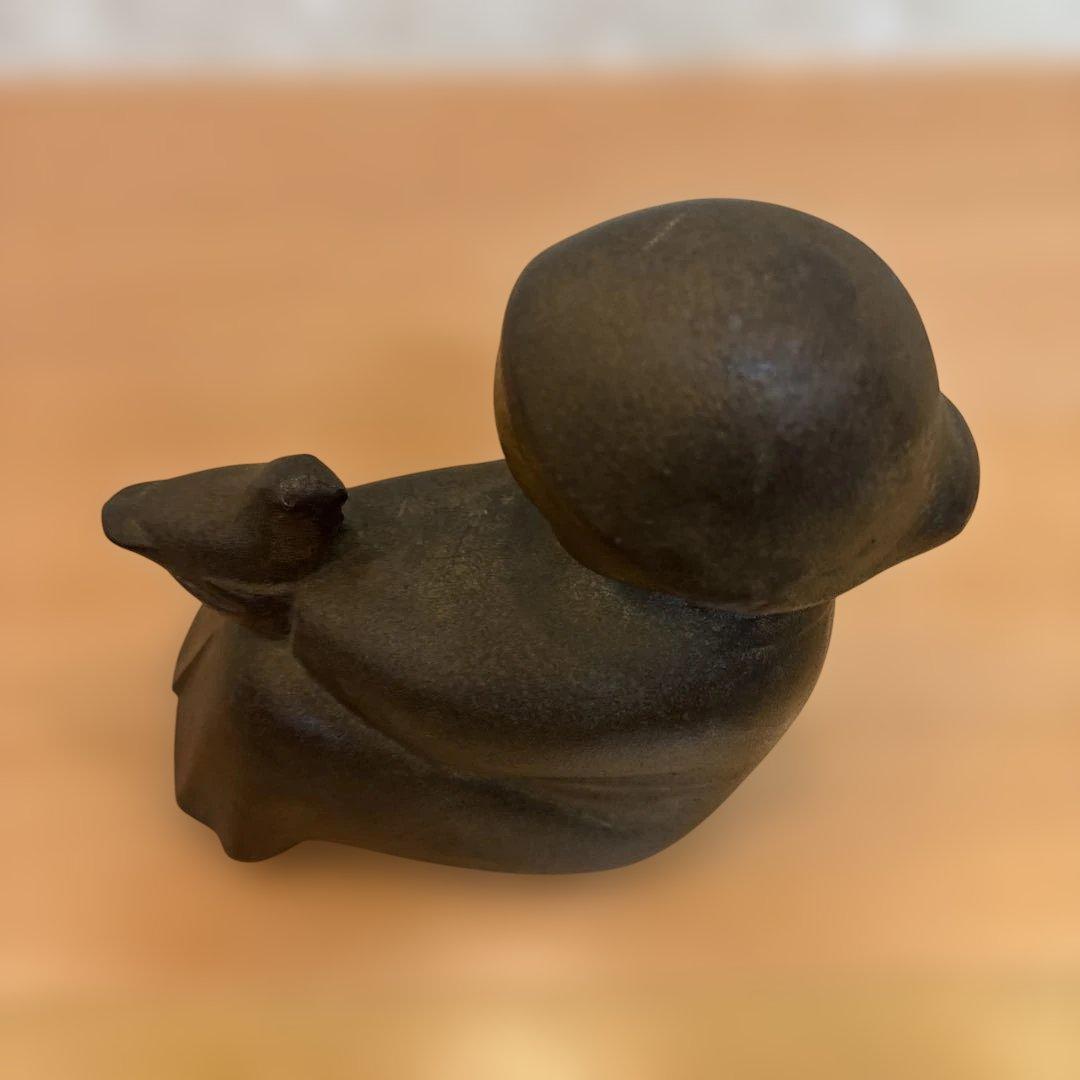 山本正道作 鳩と少女 彫刻 青銅 骨董 アンティーク ビンテージ