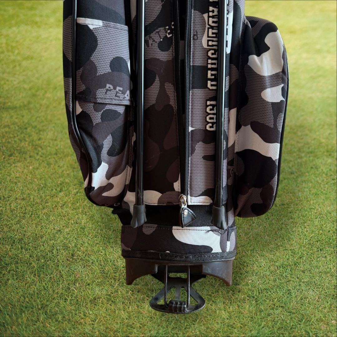 パーリーゲイツ　キャディバッグ　迷彩　カモ柄　ショルダー式　スタンド式　軽量