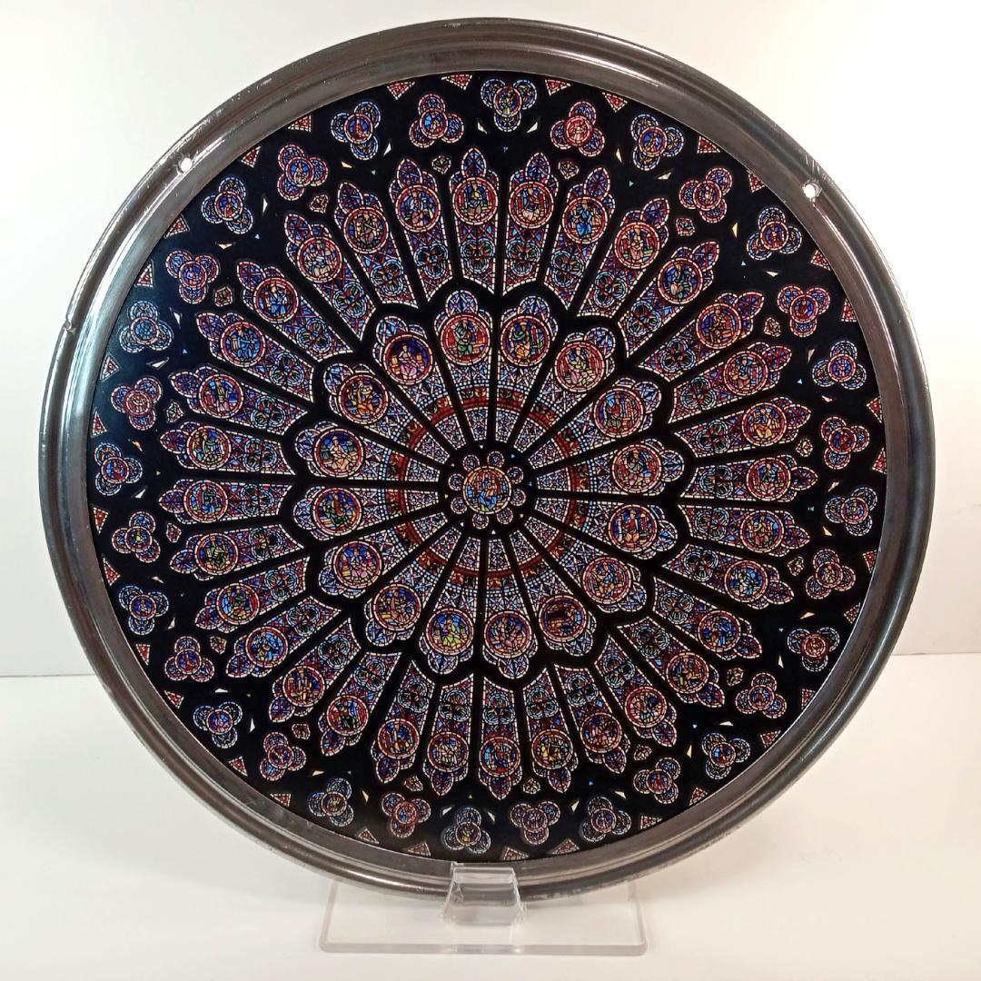 大判ノートルダム大聖堂(パリ)ステンドグラス 北のバラ窓 グラスマスターズr72