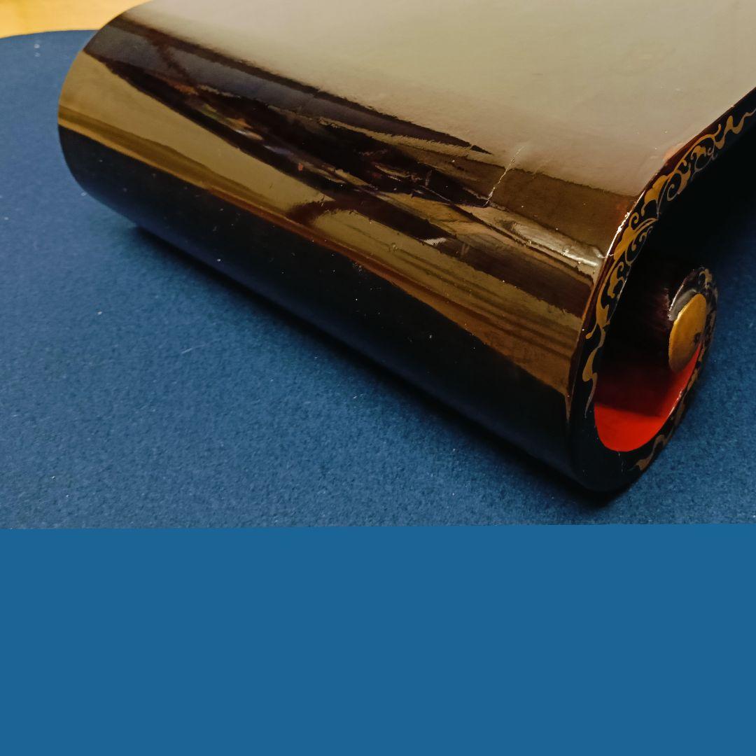 AL43 輪島塗 時代物 巻卓巻足 花台 香炉台 盆栽台 絵違え 木箱入