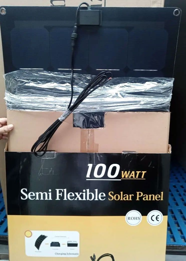 2枚セット【新品】セミフレキシブル　100W 単結晶ソーラーパネル　太陽光パネル