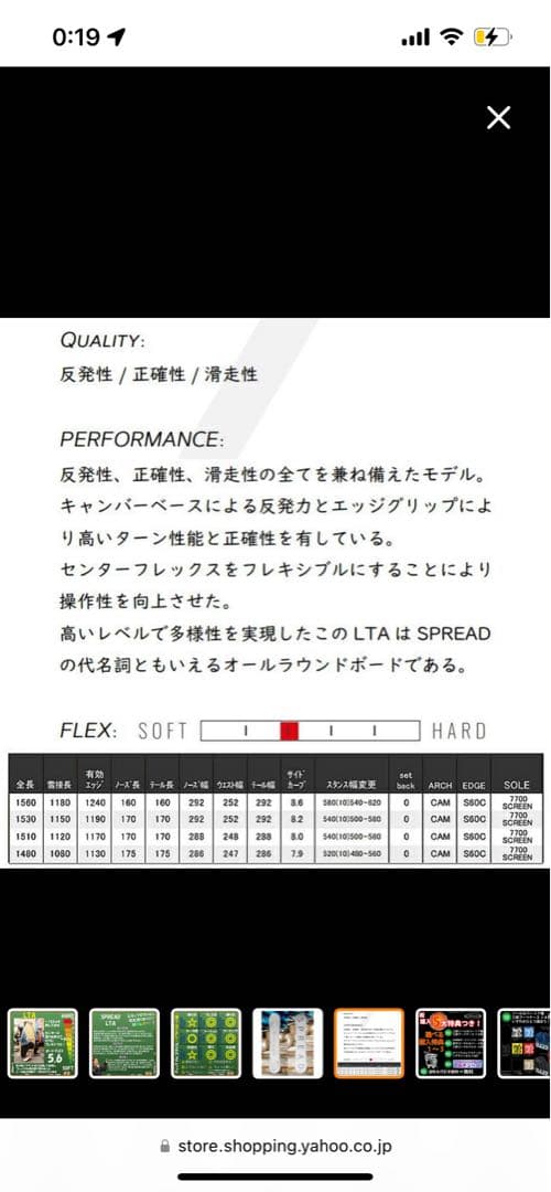 spread スプレッド　LTA エルティーエー　151 スノーボード 板