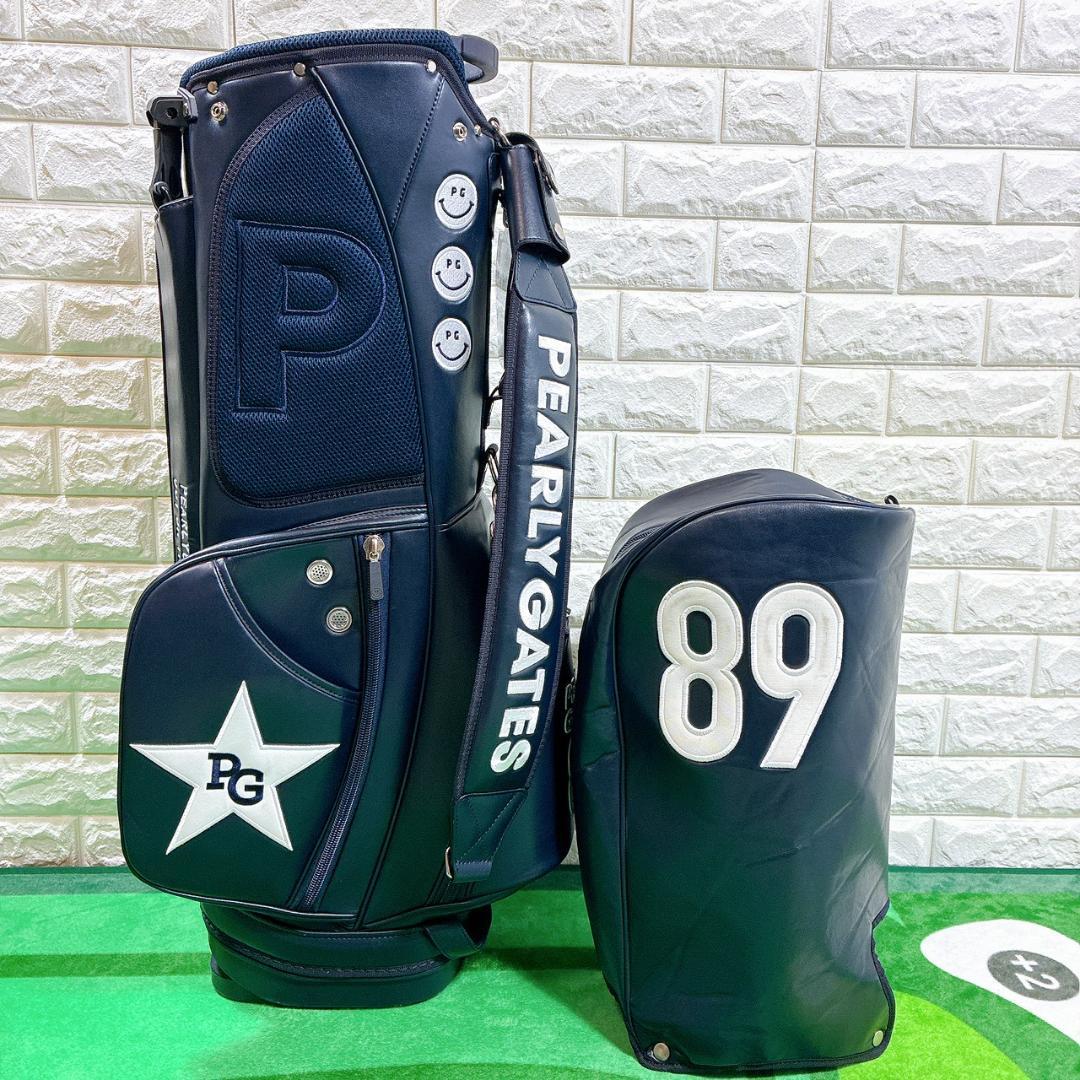 PEARLY GATES スタンド式 キャディバッグ ネイビー ネームタグ付
