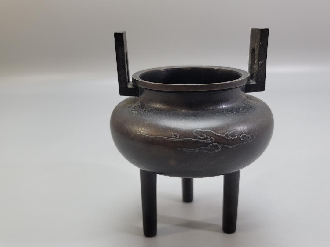 古銅 鳳紋 金銀象嵌 香炉 DT509