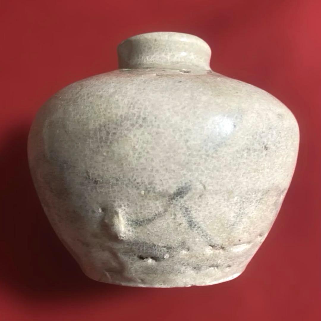 J-43 高麗油壷　李朝　紛青沙器　古壺　骨董品　インテリア雑貨　美術品　工芸品