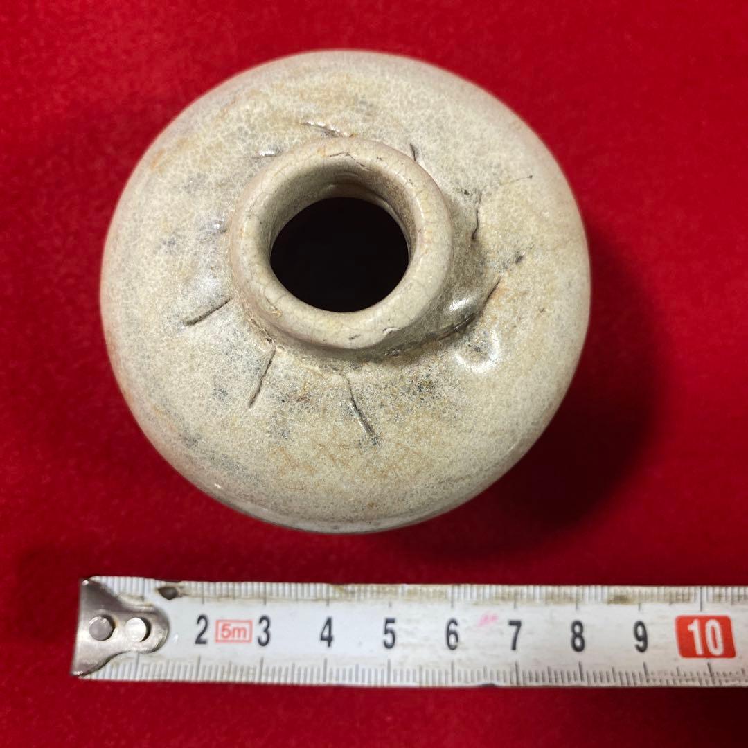 J-43 高麗油壷　李朝　紛青沙器　古壺　骨董品　インテリア雑貨　美術品　工芸品