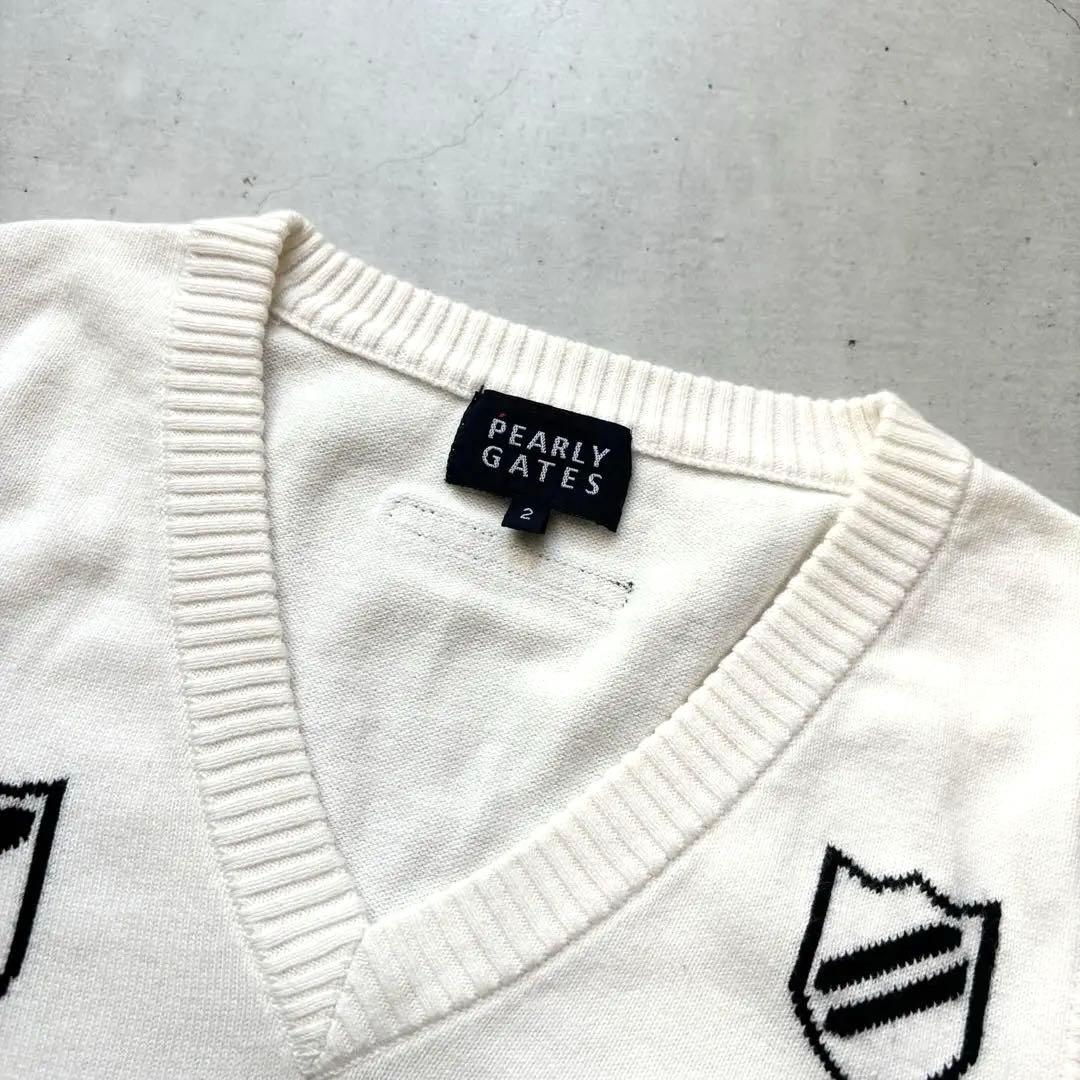 PEARLY GATES パーリーゲイツ カシミア混 Vネック ニットベスト 2