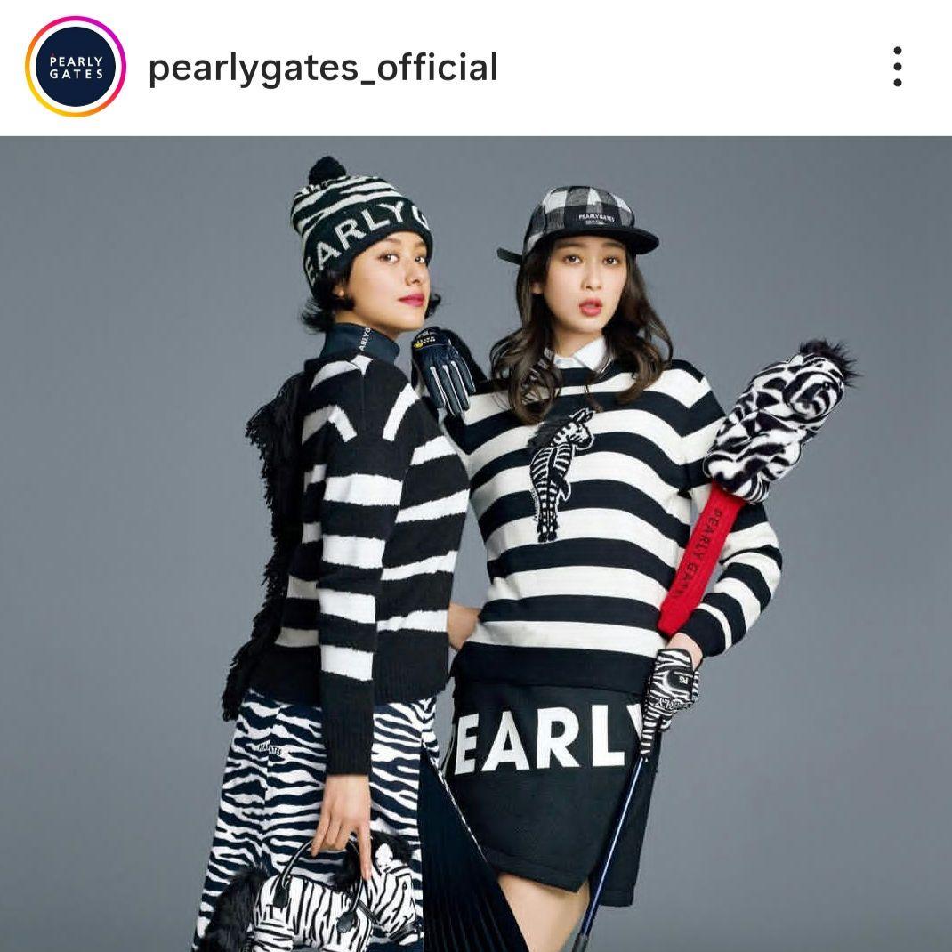 PEARLYGATES厚手のブラックスカートスリットデザイン1