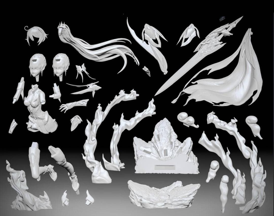 キアナ・カスラナ　薪炎の律者　崩壊3rd　25ｃｍ　未塗装未組立　ガレキ