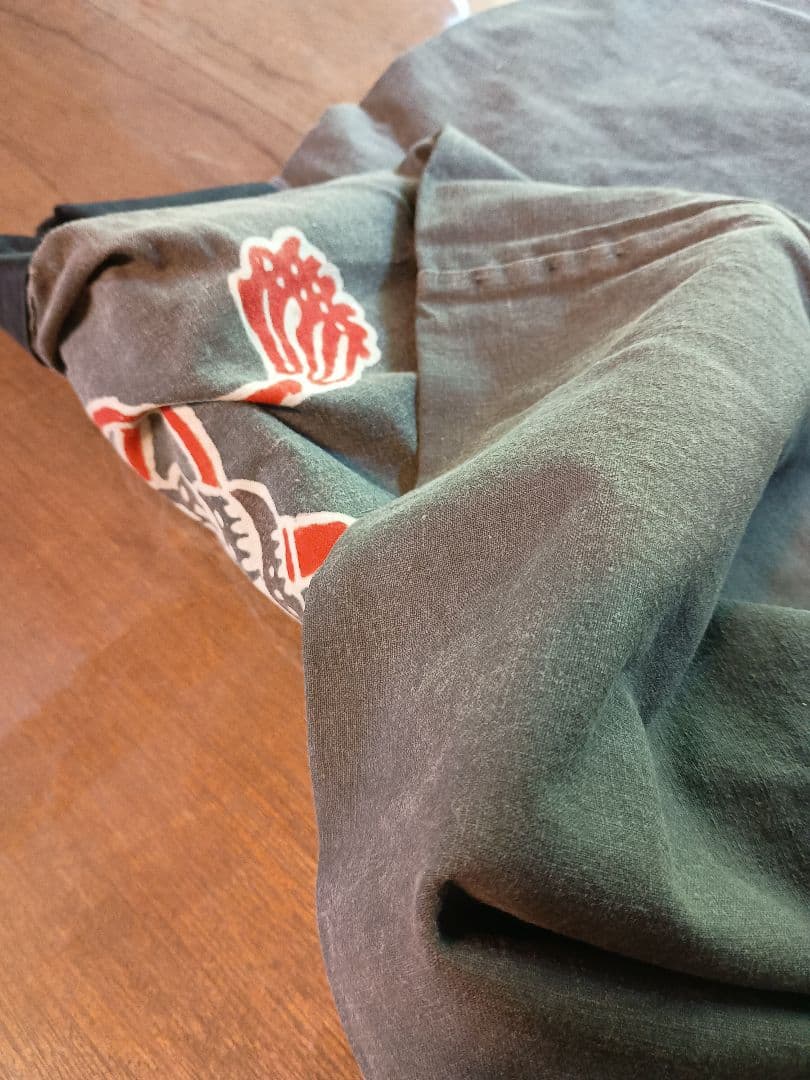 木綿の筒描 はんてん 波に ほら貝 古布