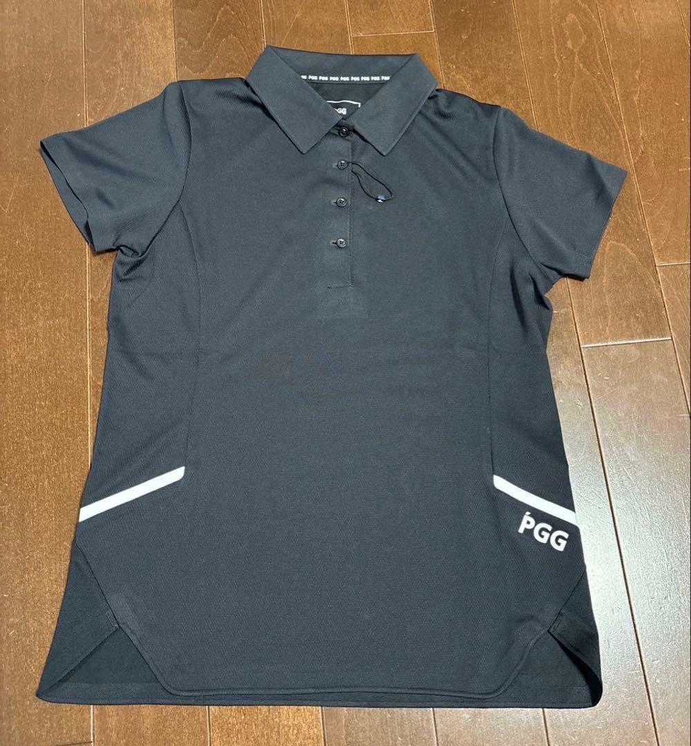 パーリーゲイツ　PGG ポリエステルメッシュポロシャツブラックサイズ1