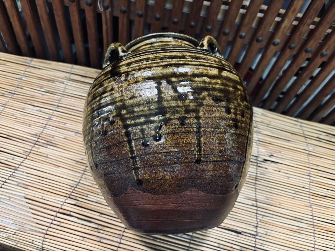 投売りの半額にしました。 超珍品 島田の 志戸呂焼き( 祖母焼 )希少陶器の壺