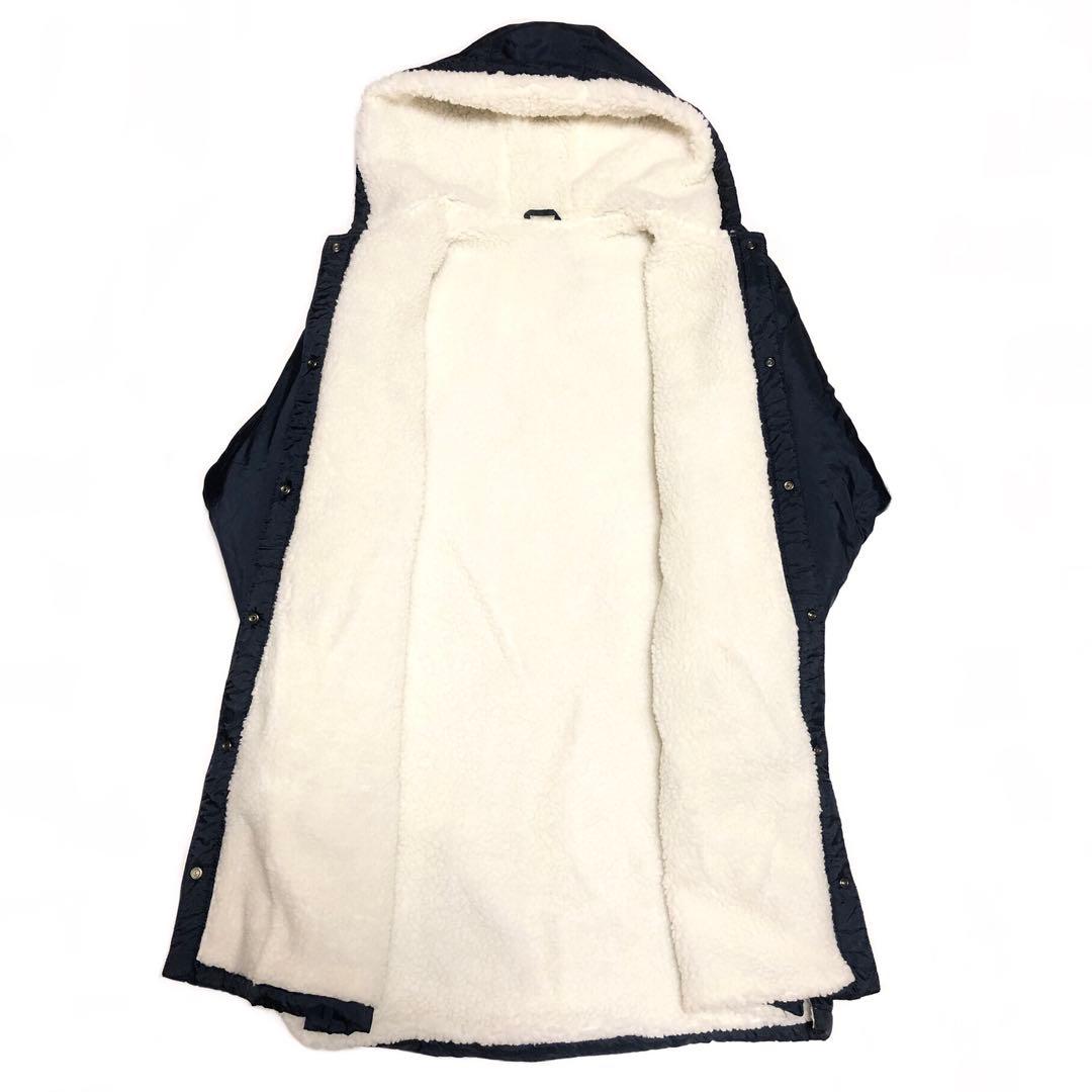 レア■ Jリーグ初期ベンチコート■濃いネイビー・L相当・裏ボア・サッカー・当時物