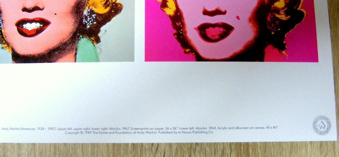ウォーホル 4 Marilyn (1964,1967) ドイツ製ポスター