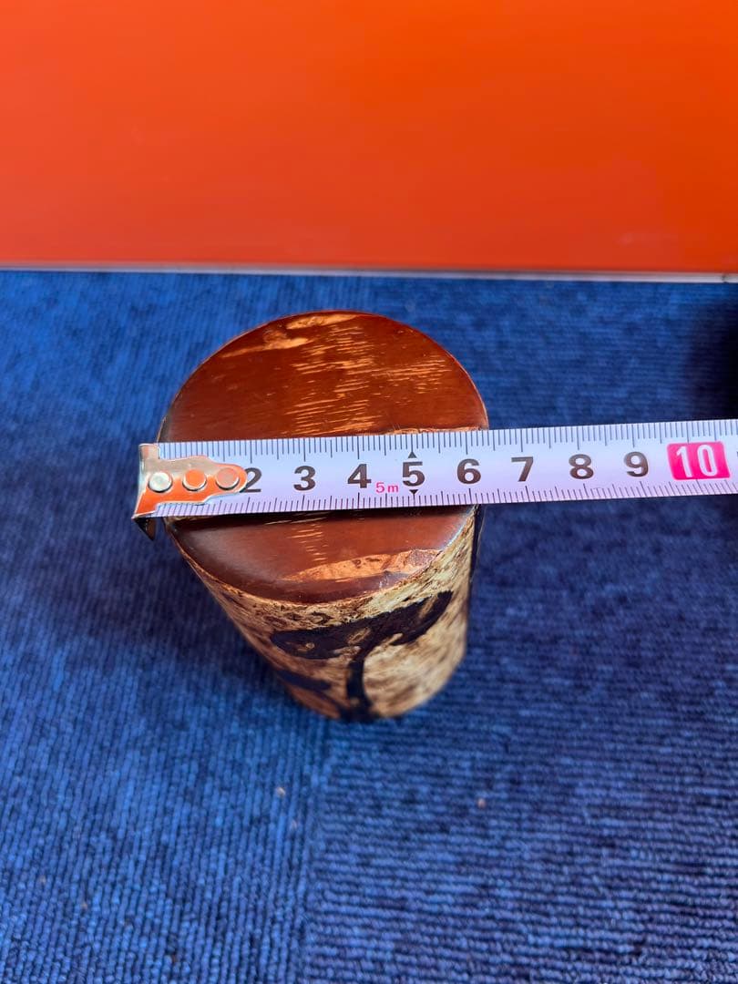 1242  桜皮細工  茶筒  木地　本けやき