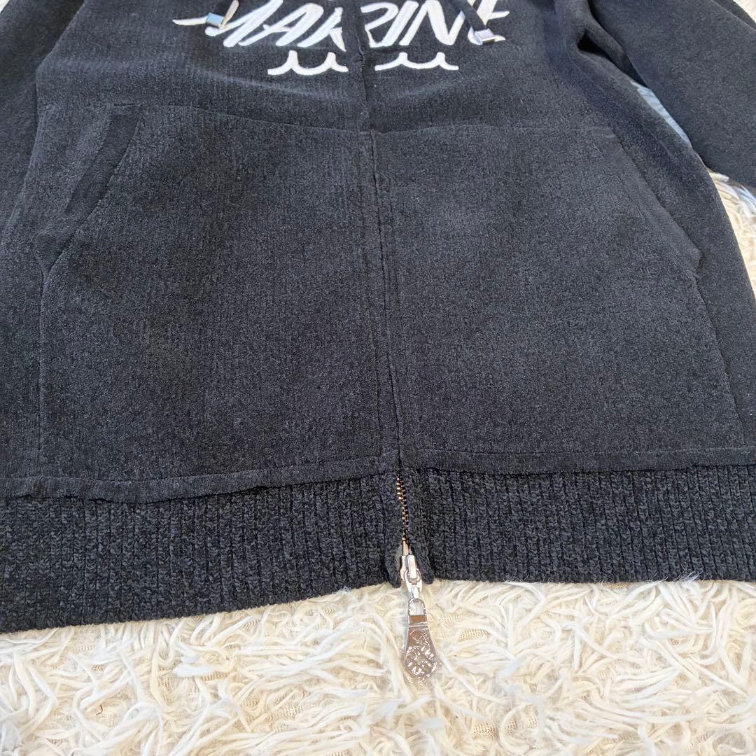 新品 ムータマリン モールスムースニット ジップパーカー ブラック