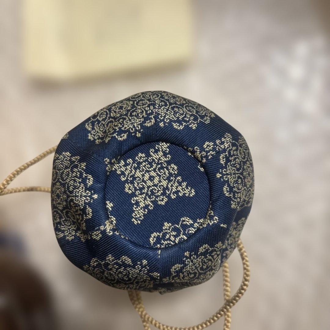 内海茶入 共箱 仕覆付　稜華文錦