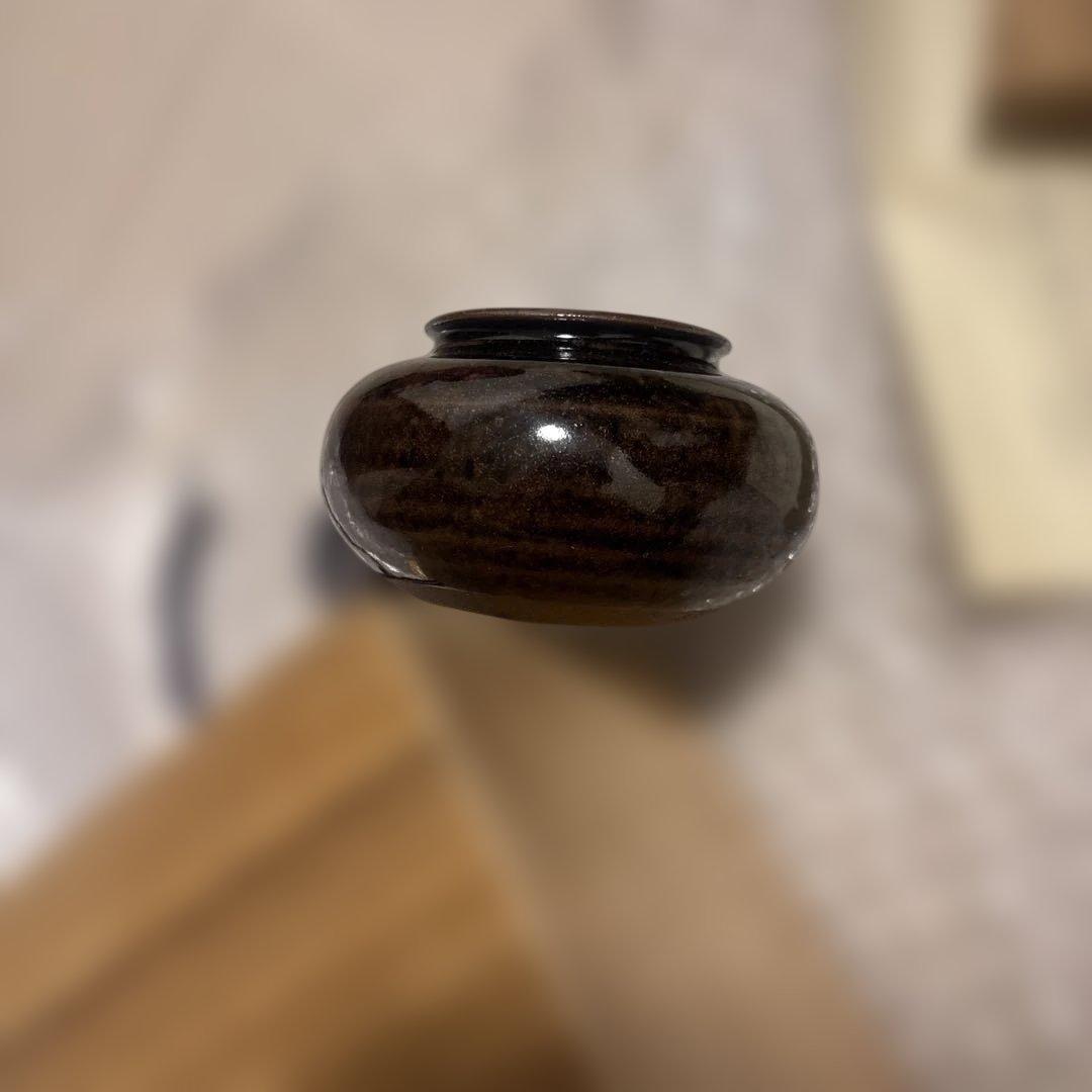 内海茶入 共箱 仕覆付　稜華文錦