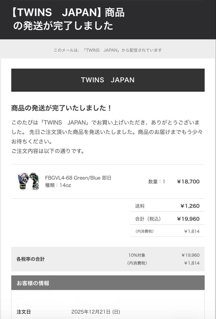 TWINS ボクシンググローブ 14 oz